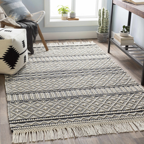 Hauteloom Leon LNHW White Woven/Flatwoven Wool Rug