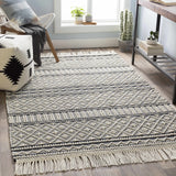 Hauteloom Leon LNHW White Woven/Flatwoven Wool Rug