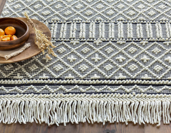 Hauteloom Leon LNHW White Woven/Flatwoven Wool Rug