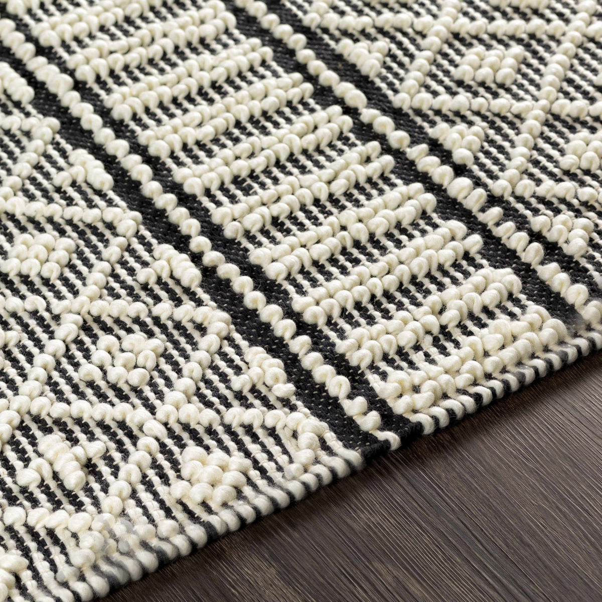 Hauteloom Leon LNHW White Woven/Flatwoven Wool Rug