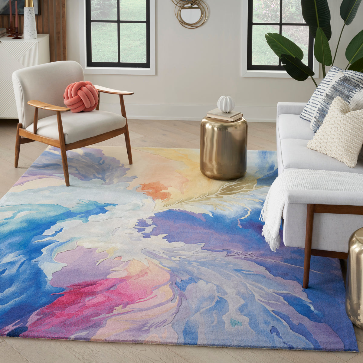 nourison prismatic prs37 blue multicolor rug