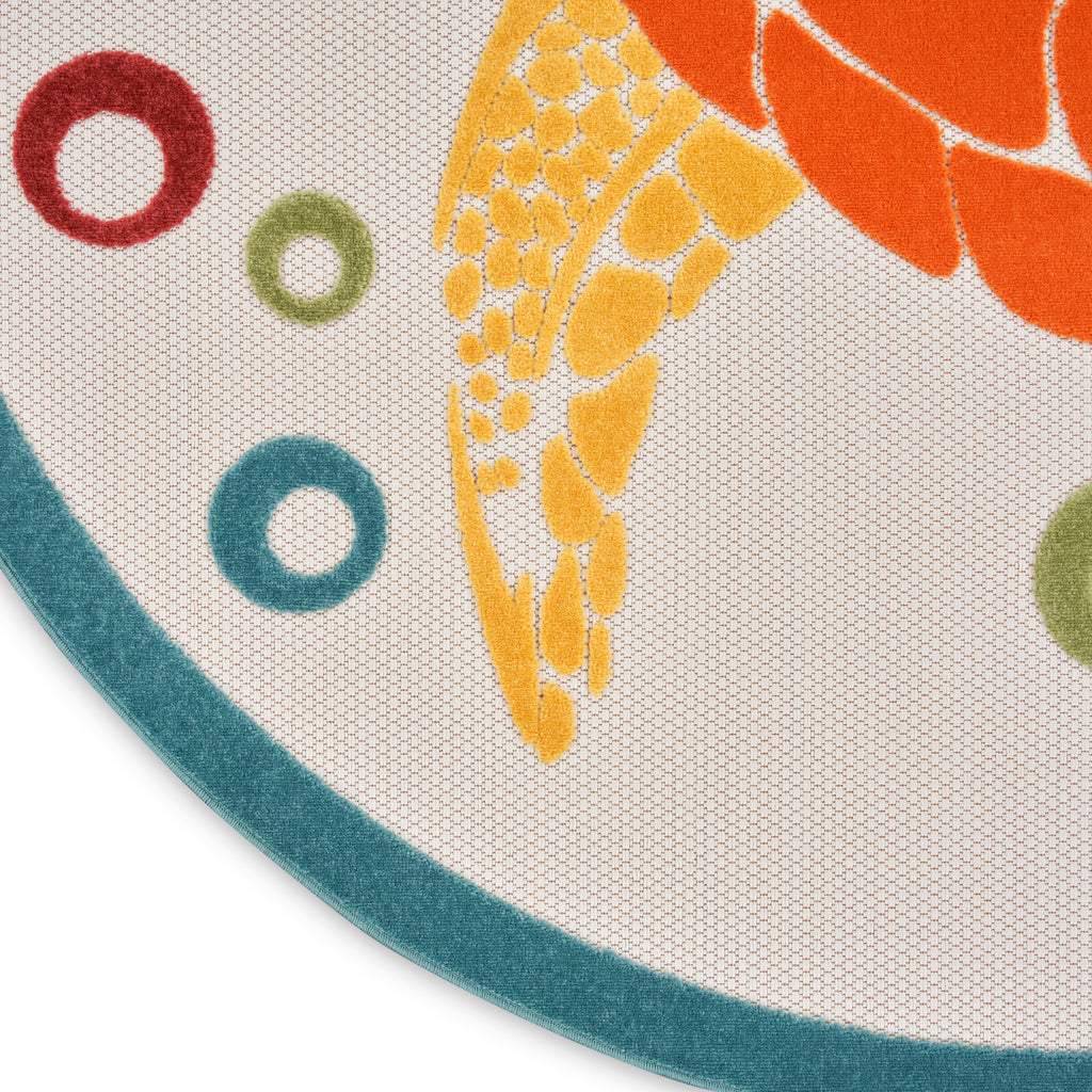 nourison aloha alh27 teal multi rug
