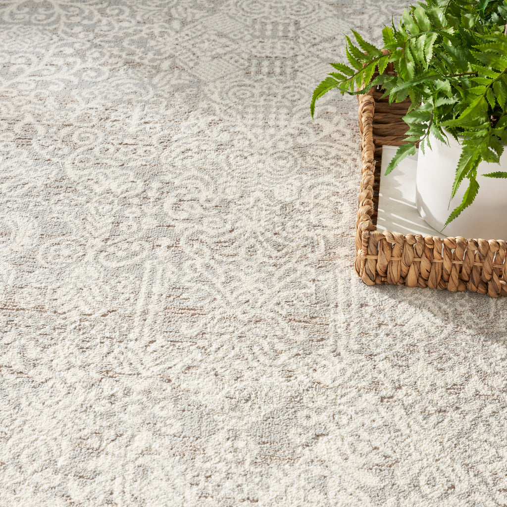 nourison eco cycle ecy01 silver ivory rug