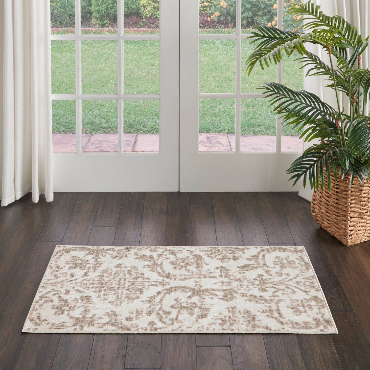 nourison jubilant jub09 ivory beige rug