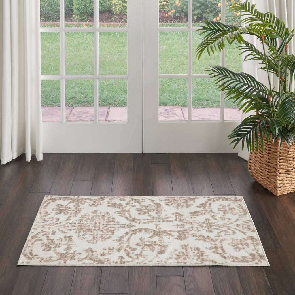 nourison jubilant jub09 ivory beige rug