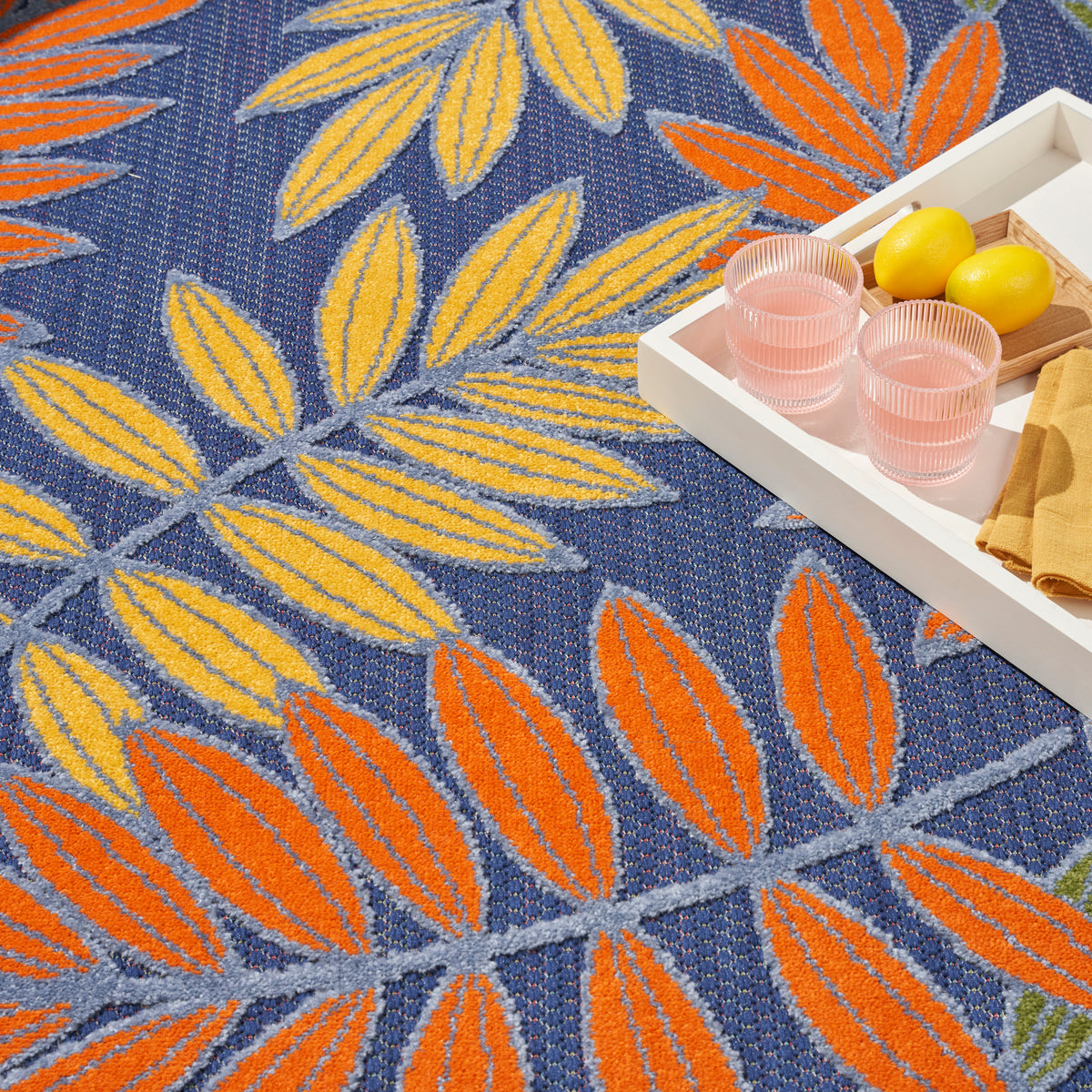 nourison aloha alh18 navy multicolor rug