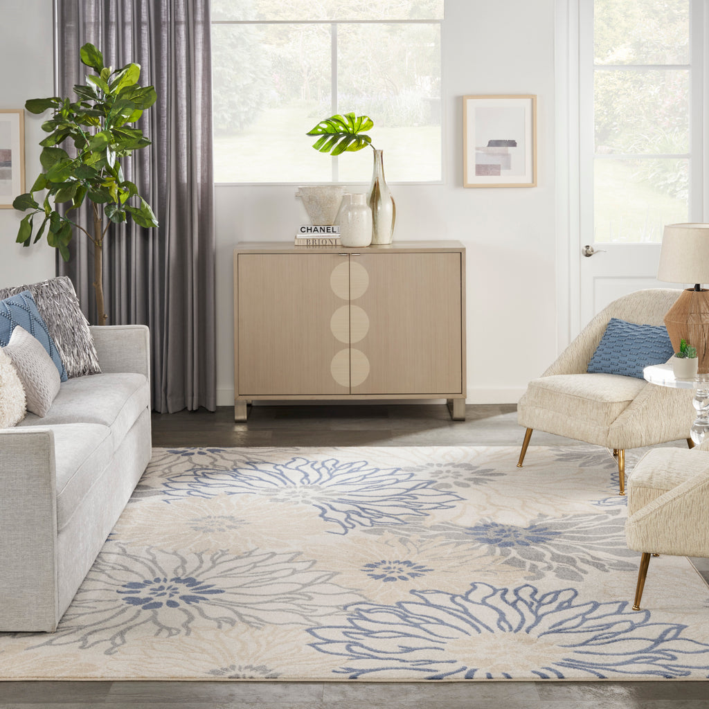nourison passion psn17 ivory grey blue rug
