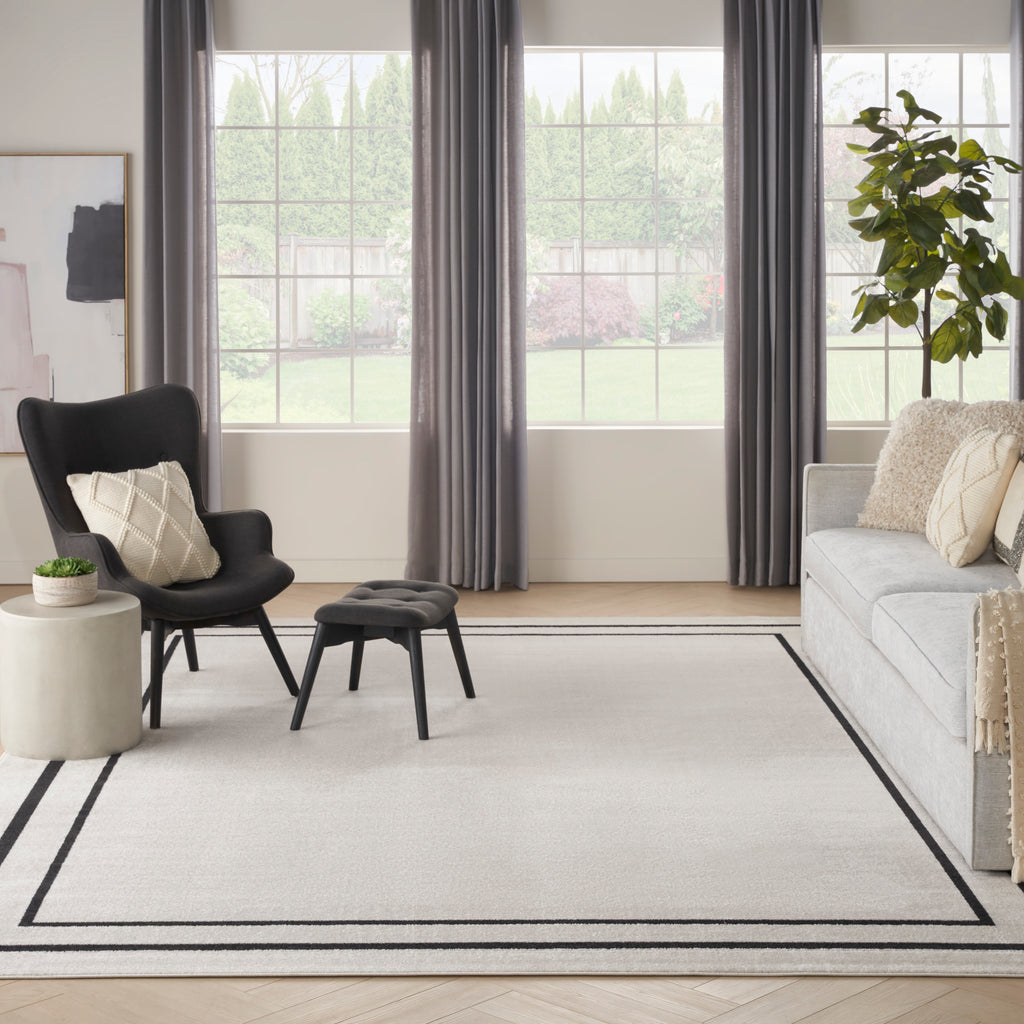 nourison nourison essentials nre02 ivory black rug