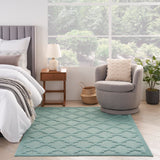 nourison easy care nes01 aqua teal rug