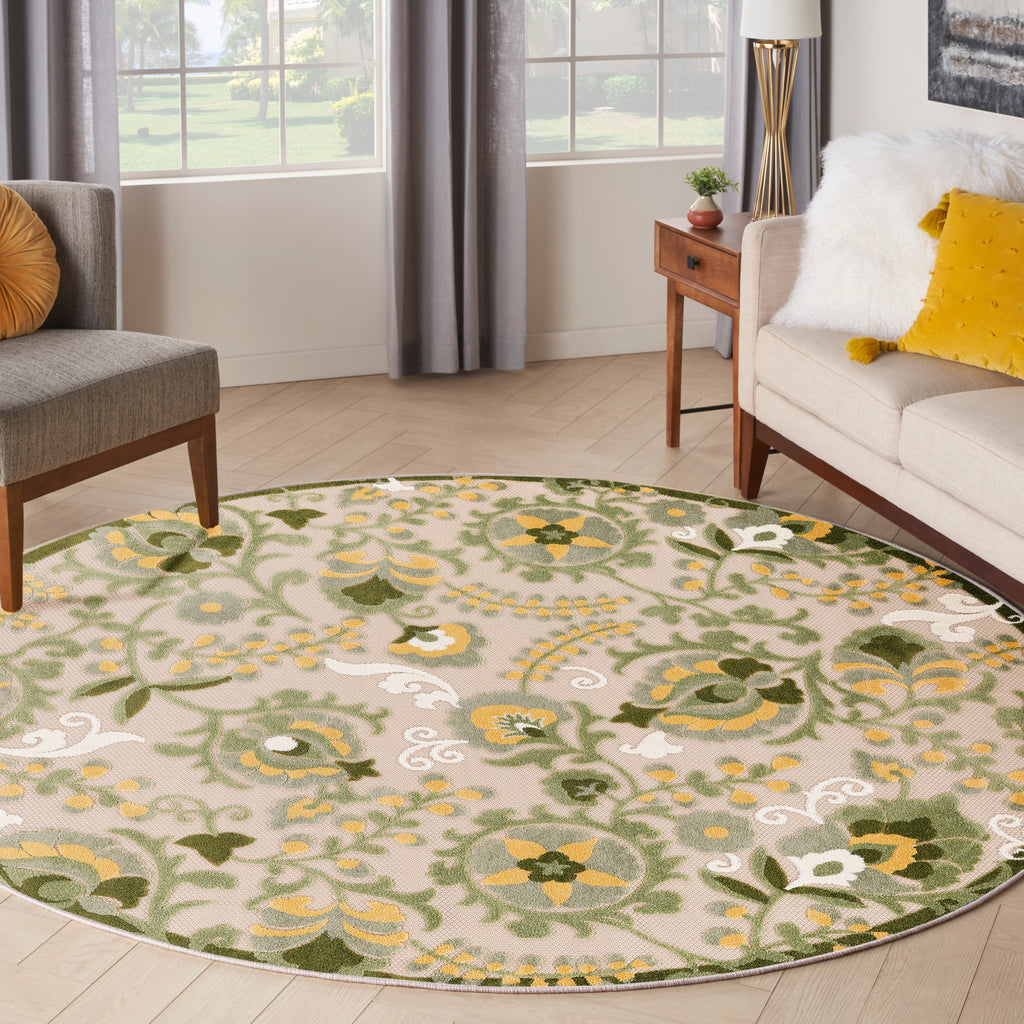 nourison aloha alh17 ivory green rug