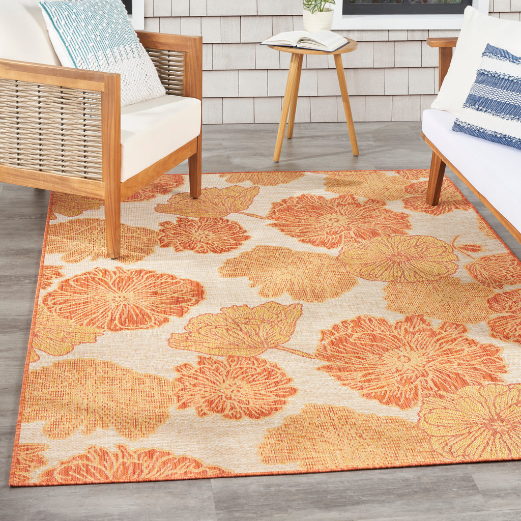 nourison garden oasis goa04 coral rug