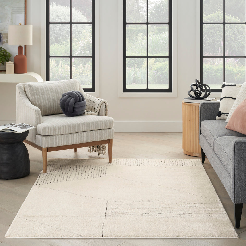 nourison modern comfort mnc02 ivory black rug