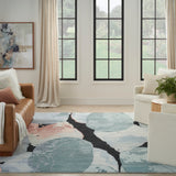 nourison silk shadows sha25 blue pink rug