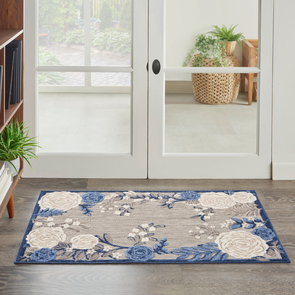 nourison aloha alh32 blue grey rug