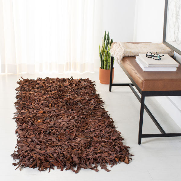 safavieh clearance leather shag lsg511b saddle rug