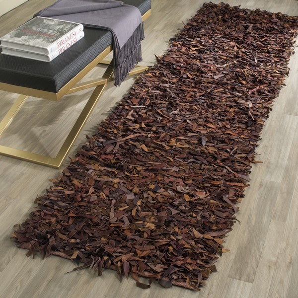 safavieh clearance leather shag lsg511b saddle rug