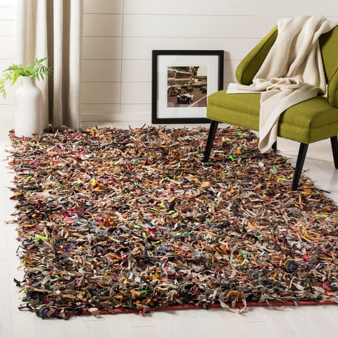 safavieh clearance leather shag lsg511m multi rug