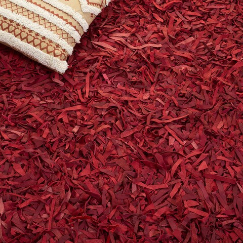 safavieh clearance leather shag lsg601d red rug