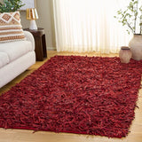safavieh clearance leather shag lsg601d red rug