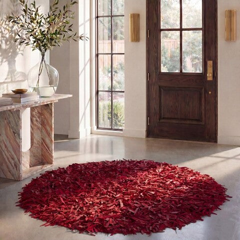 safavieh clearance leather shag lsg601d red rug
