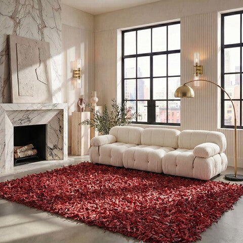 safavieh clearance leather shag lsg601d red rug