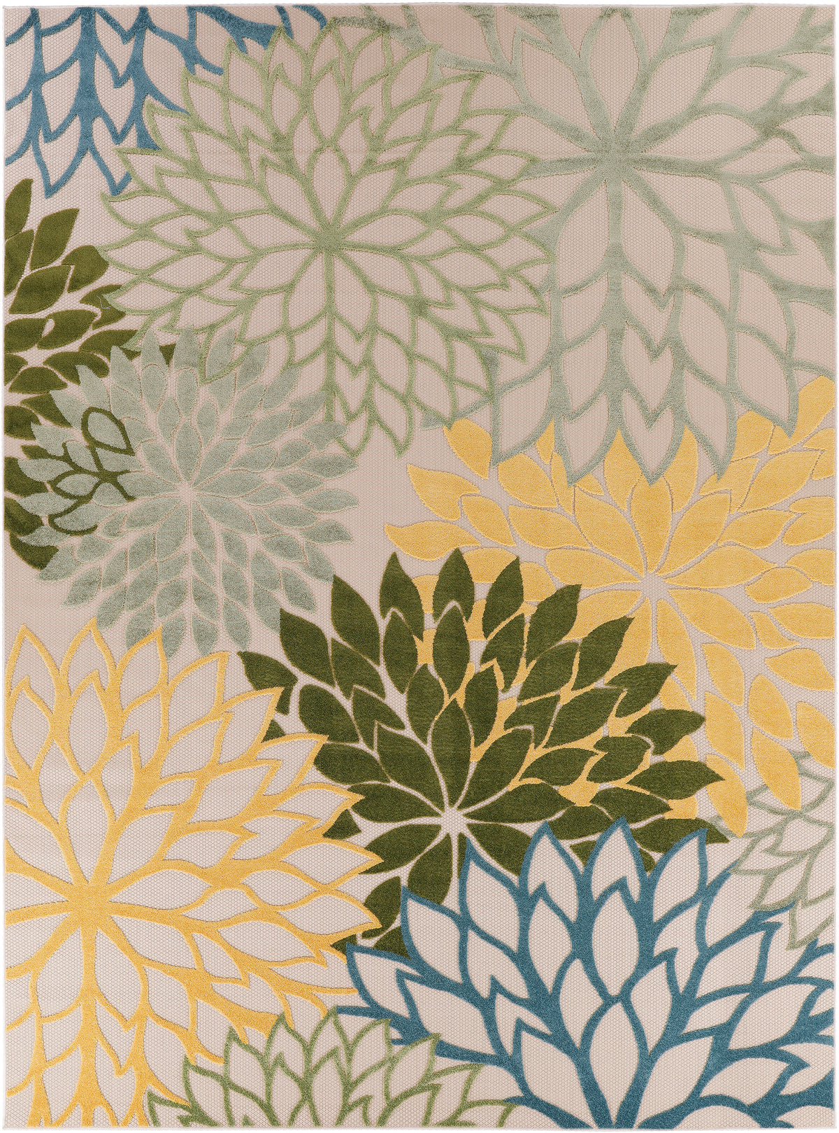 nourison aloha alh05 green multicolor rug