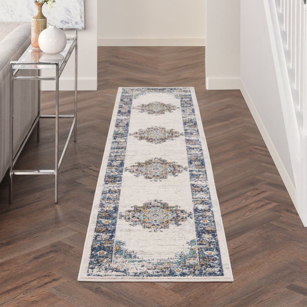 nourison passion psn03 ivory grey blue rug