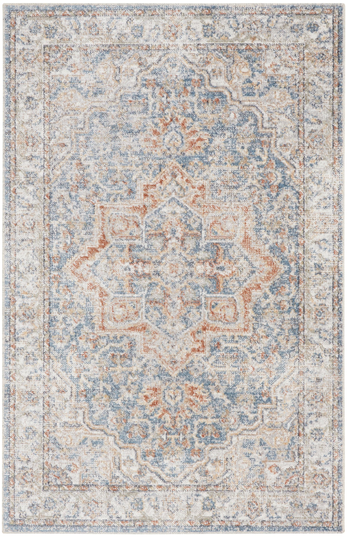 nourison astra machine washable asw12 denim multicolor rug