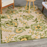 nourison aloha alh17 ivory green rug