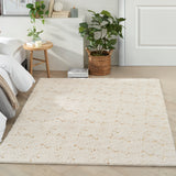 nourison cozy shimmer csh01 ivory gold rug