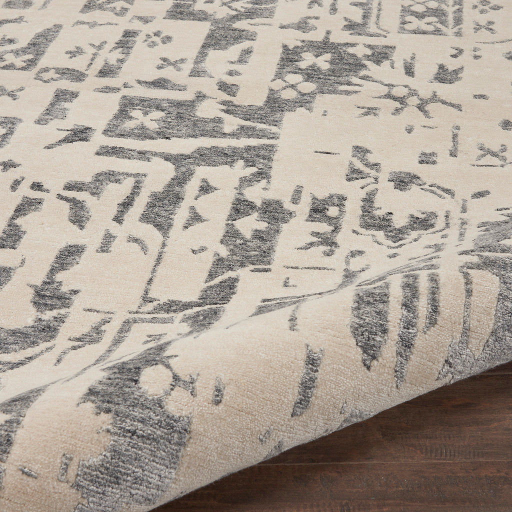 nourison silk shadows sha19 ivory grey rug