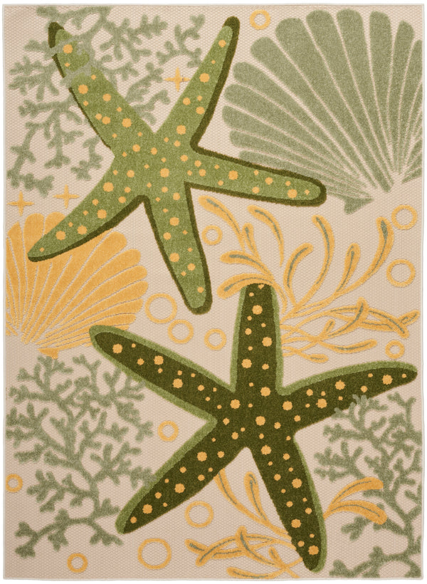 nourison aloha alh24 green yellow rug