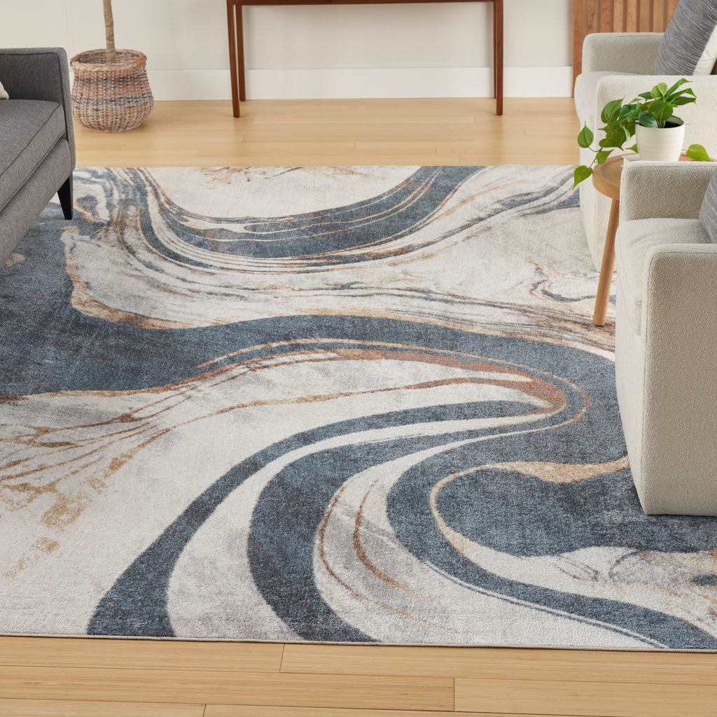 nourison astra machine washable asw15 ivory blue rug