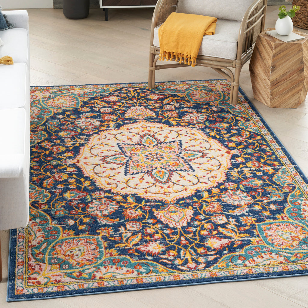 nourison passion psn22 navy multicolor rug