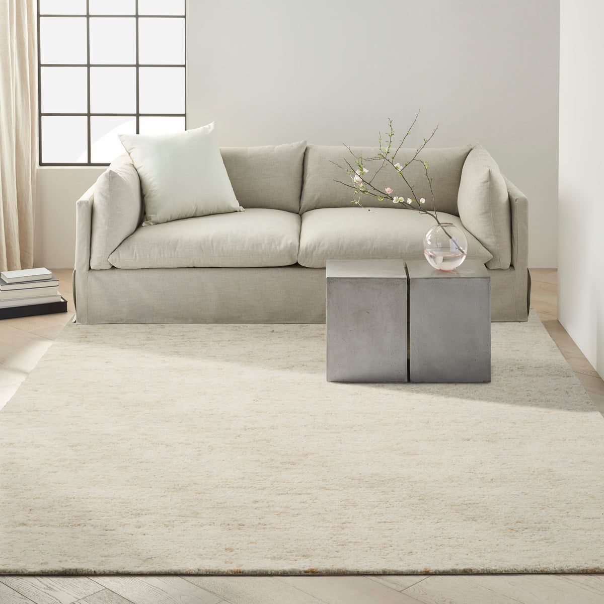 nourison ck042 billows bil01 ivory beige rug