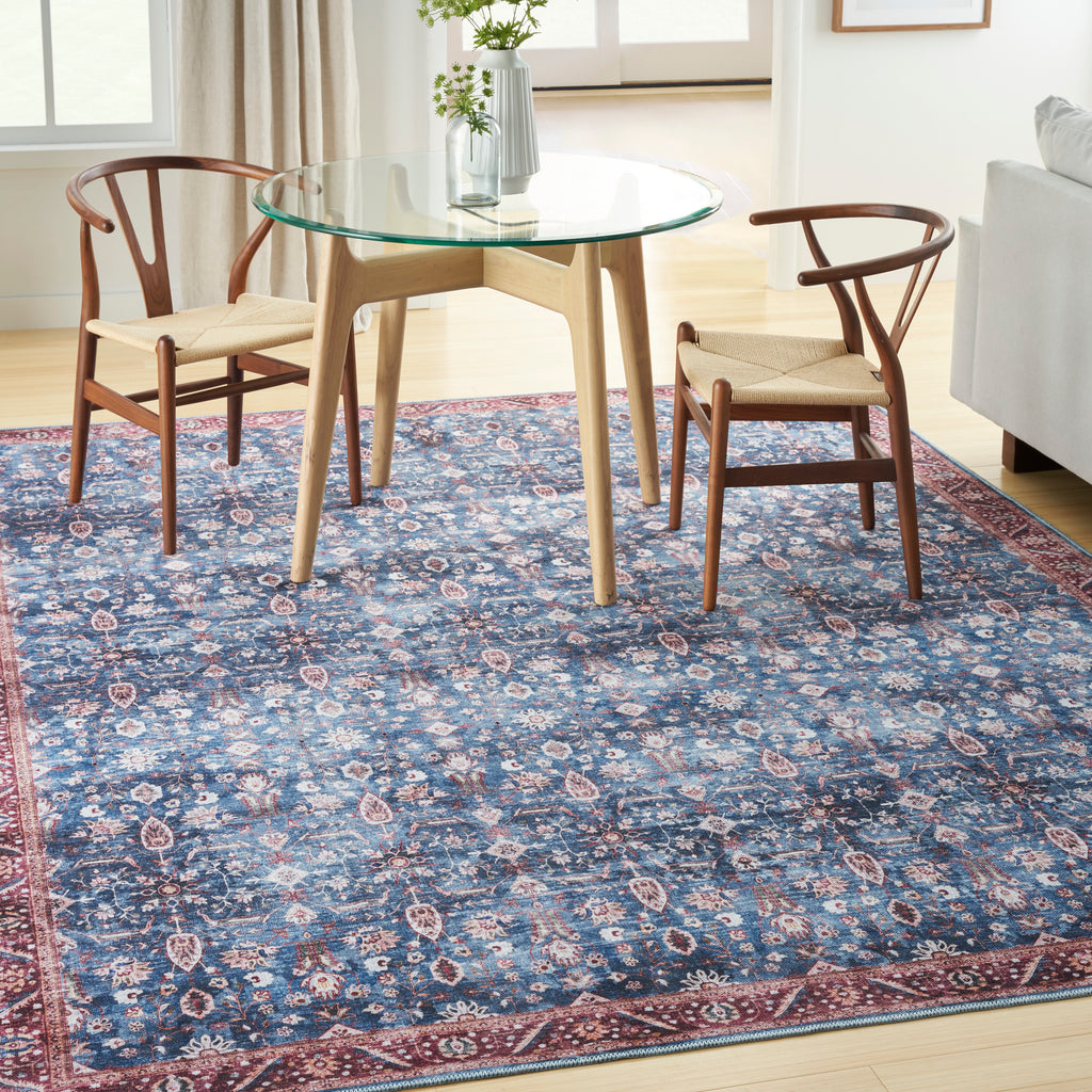 nourison grand washables grw06 blue brick rug