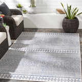 Hauteloom Madras MADRA Navy Machine Made Polypropylene Rug