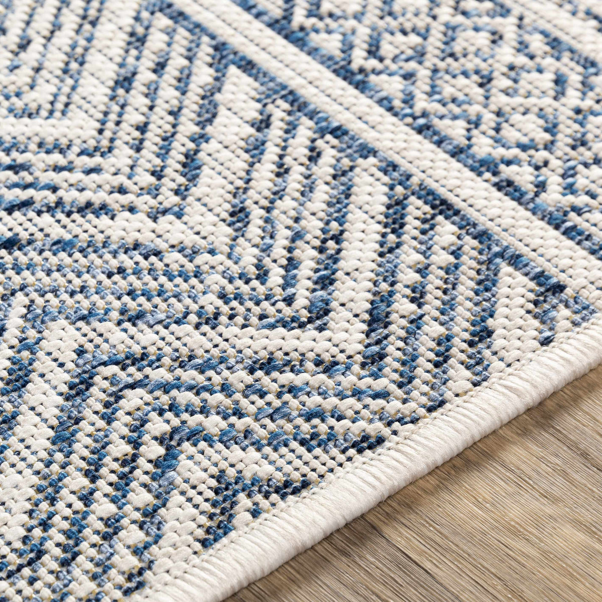 Hauteloom Madras MADRA Navy Machine Made Polypropylene Rug