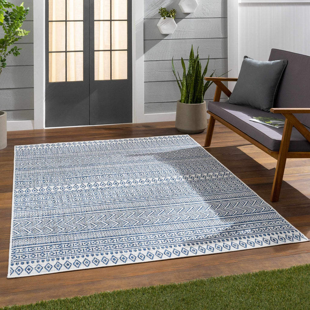 Hauteloom Madras MADRA Navy Machine Made Polypropylene Rug
