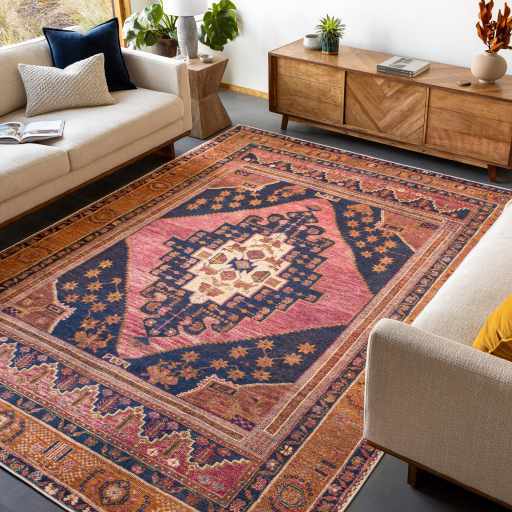 Hauteloom Malamote MALAM Dark Pink Machine Made Polyester Rug