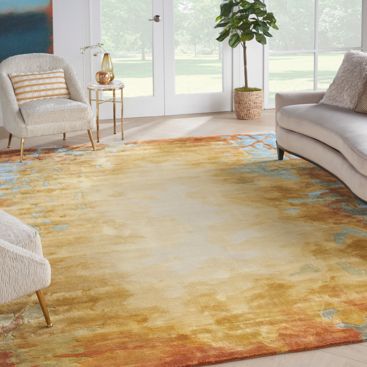 nourison prismatic prs29 gold multicolor rug