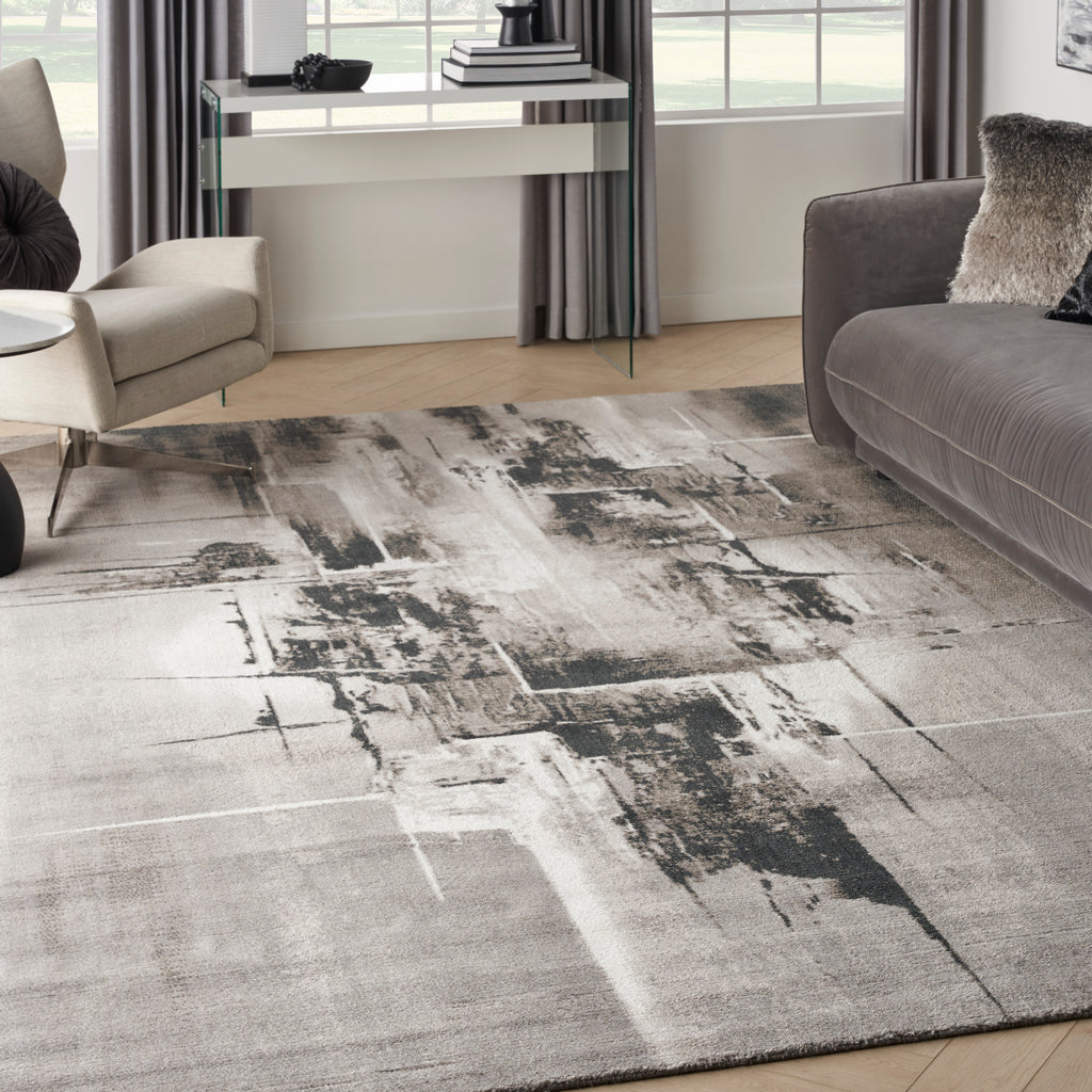 nourison twilight twi30 grey ivory black rug