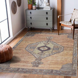Hauteloom Medinah MDNDK Dark Brown Machine Made Chenille-Polyester Rug