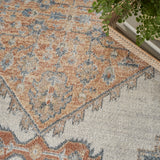 nourison astra machine washable asw11 grey gold rug