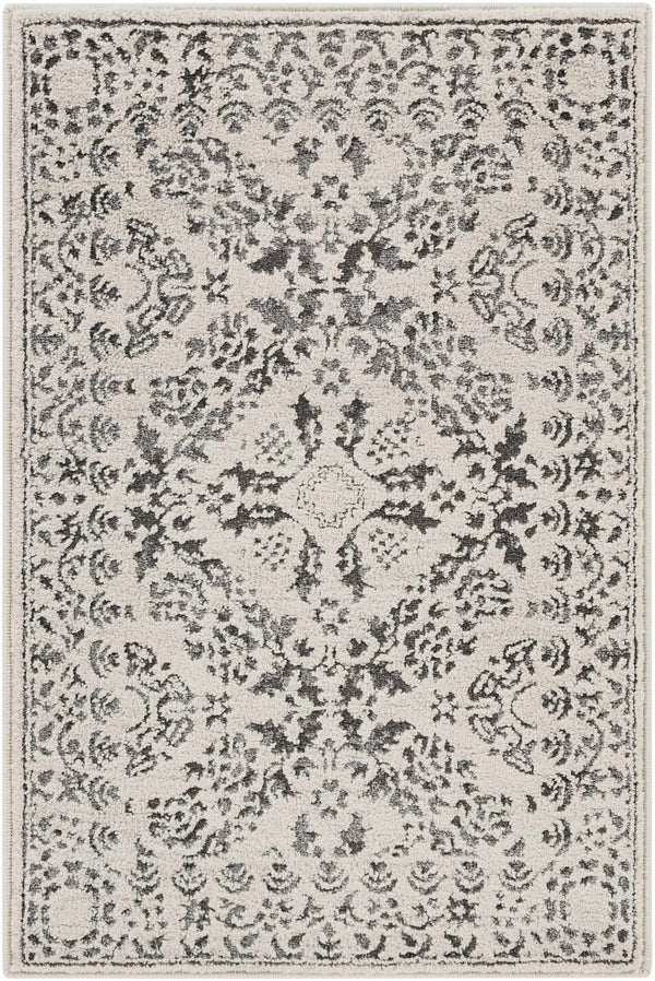 Hauteloom Megargel MEG Charcoal Machine Made Polypropylene Rug
