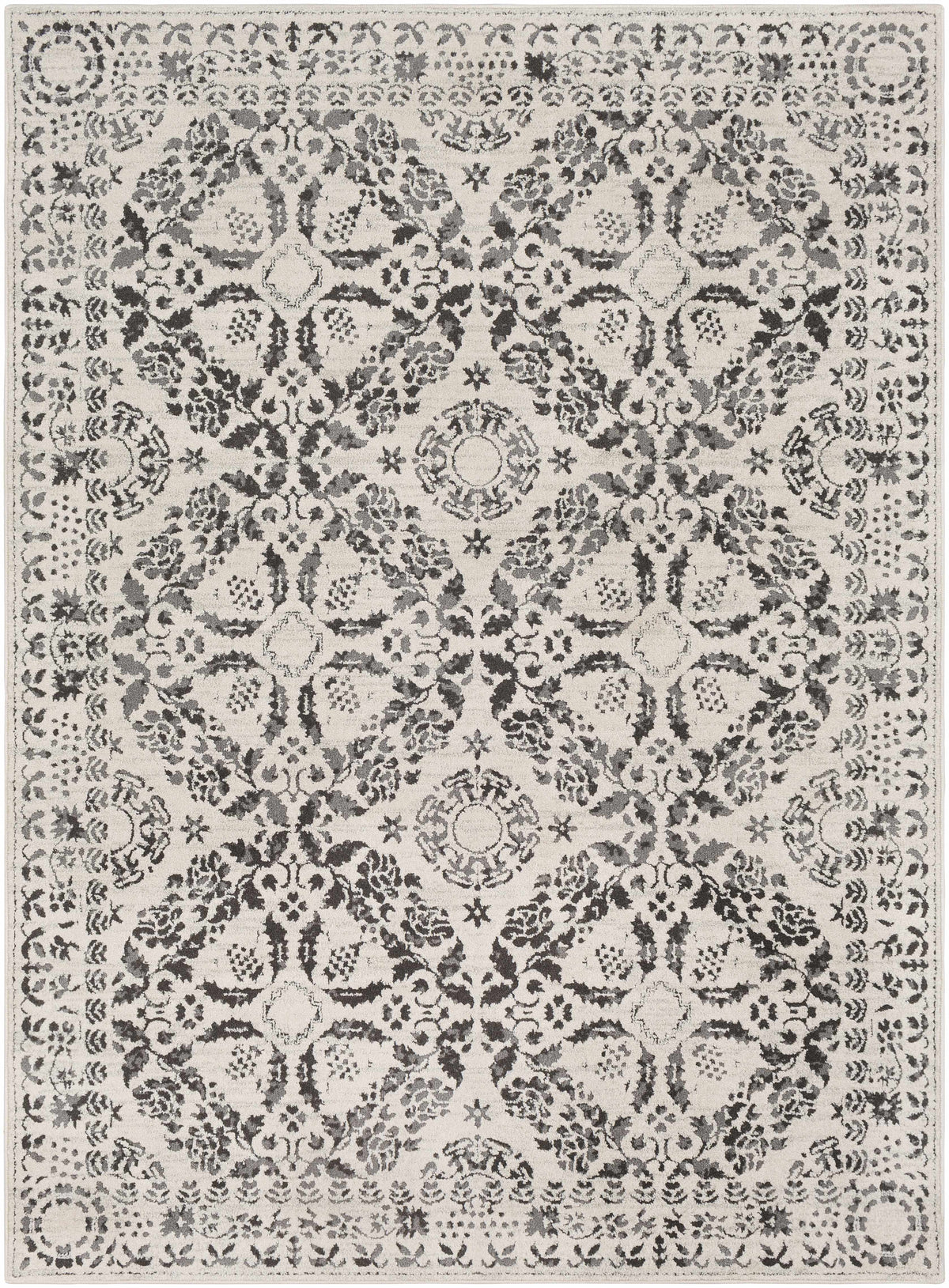 Hauteloom Megargel MEG Charcoal Machine Made Polypropylene Rug