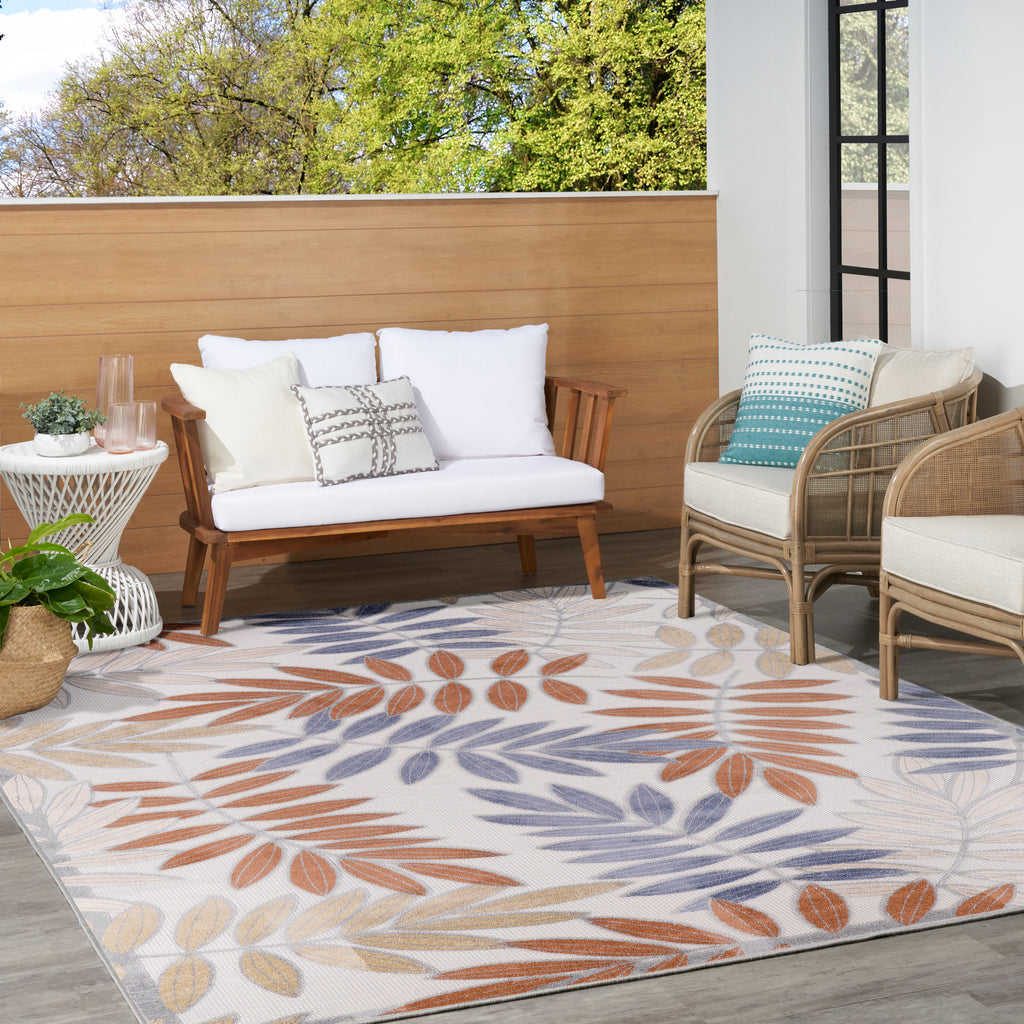nourison aloha alh18 blue mocha rug
