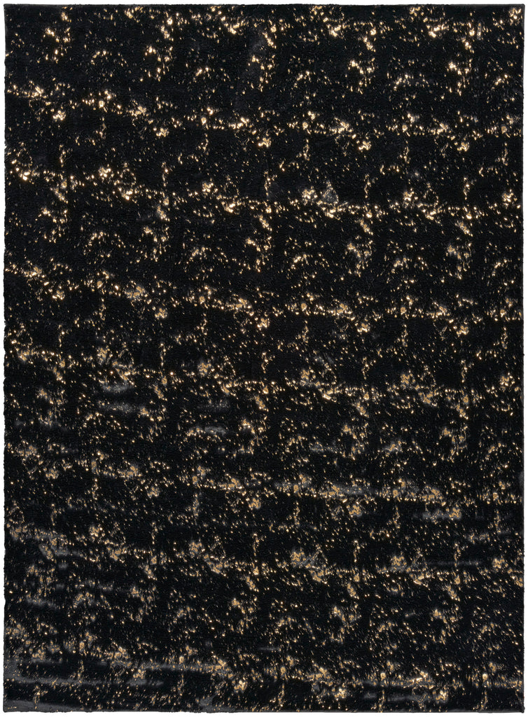 nourison cozy shimmer csh01 black gold rug