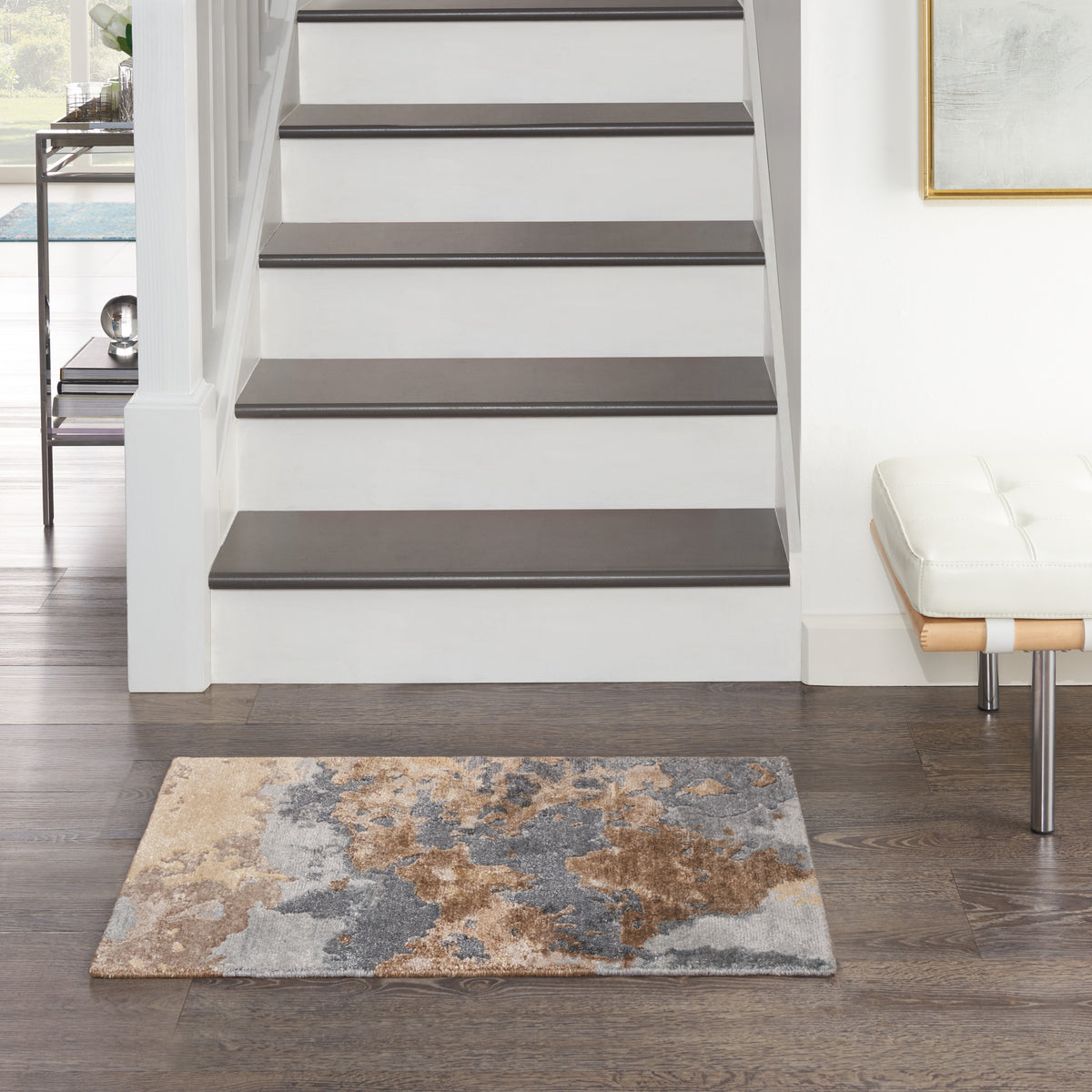 nourison silk shadows sha23 beige blue rug