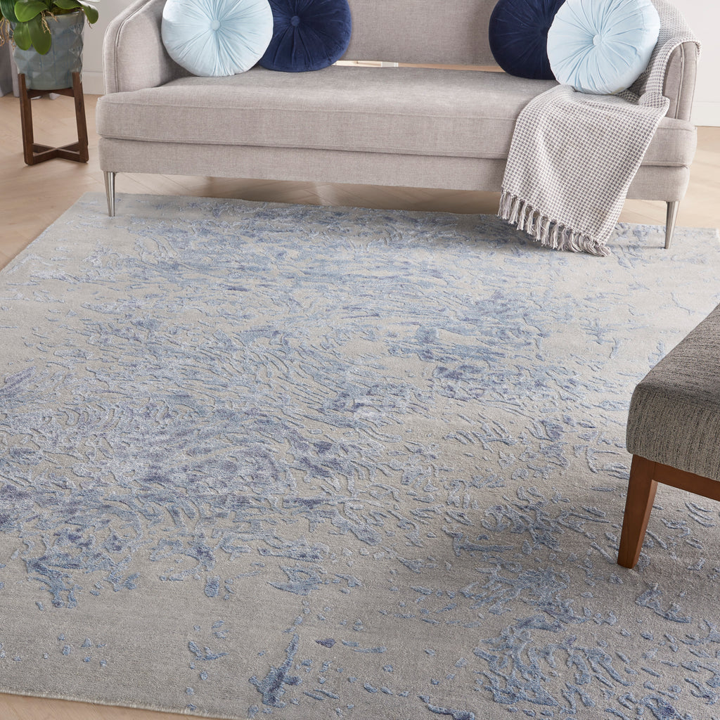 nourison silk shadows sha18 grey blue rug